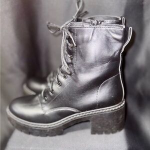 Madden Girl Black Lace-Up Boots